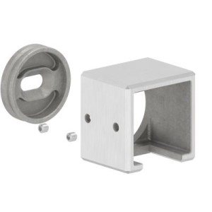 Raccordo tubo quadro 40x40 con attacco muro AISI 316