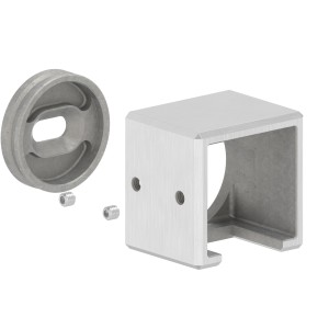 Raccordo tubo quadro 40x40 con attacco muro AISI 316