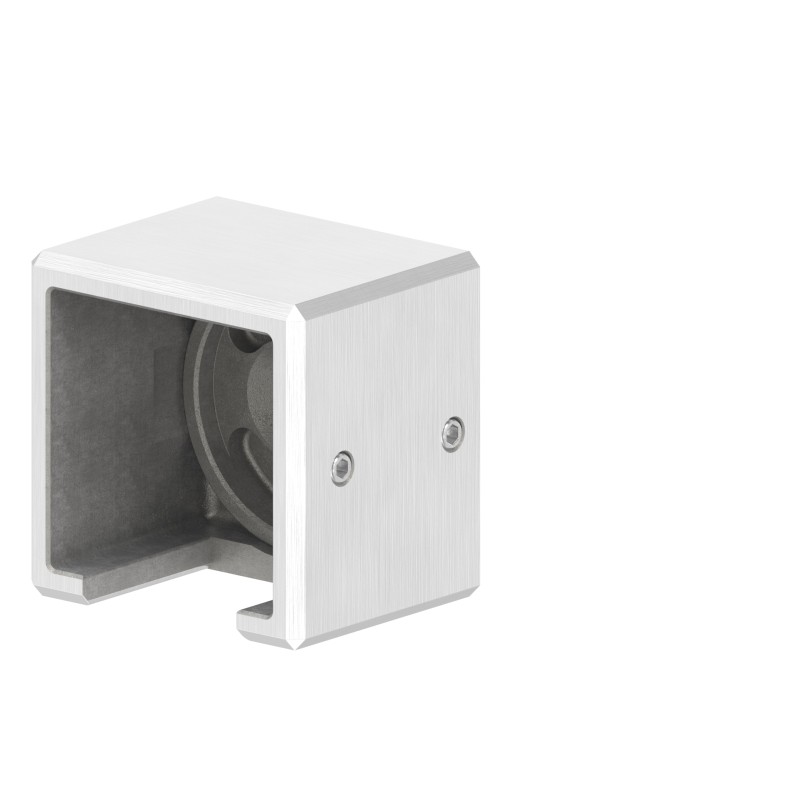 Raccordo tubo quadro 40x40 a muro destro AISI 316 sat.