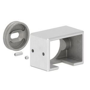 Raccordo tubo rettangolare 60x40 a muro sinistro AISI316