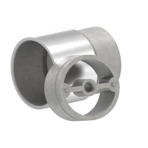 Giunzione corrimano legno-inox 42,4x2 mm AISI 304