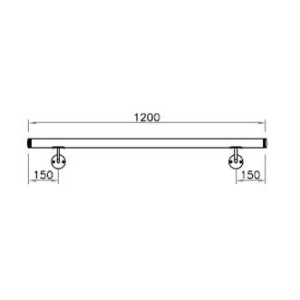 Corrimano a misura L1200mm con tubo d. 33,7x2mm aisi 304
