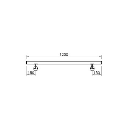 Corrimano a misura L1200mm con tubo d. 33,7x2mm aisi 304
