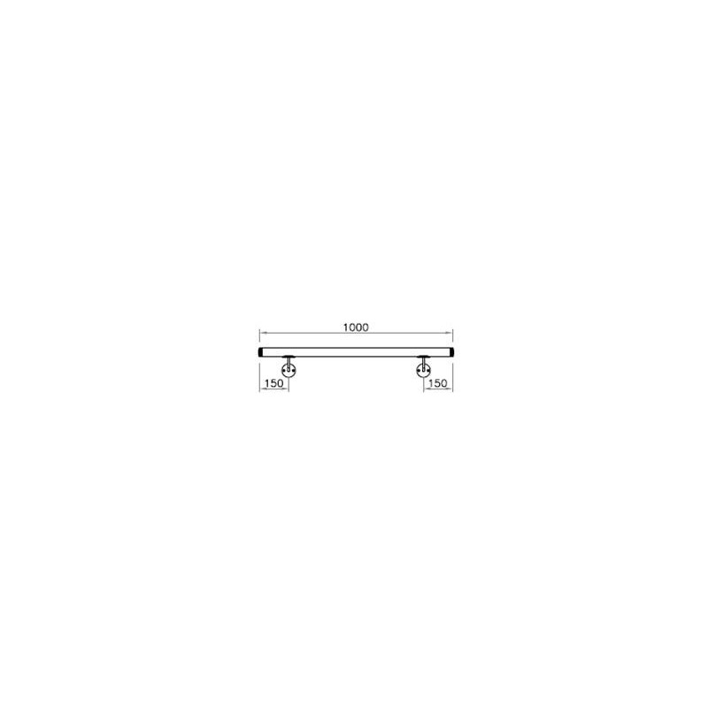 Corrimano a misura L1000mm con tubo d. 42,4x2mm aisi 304