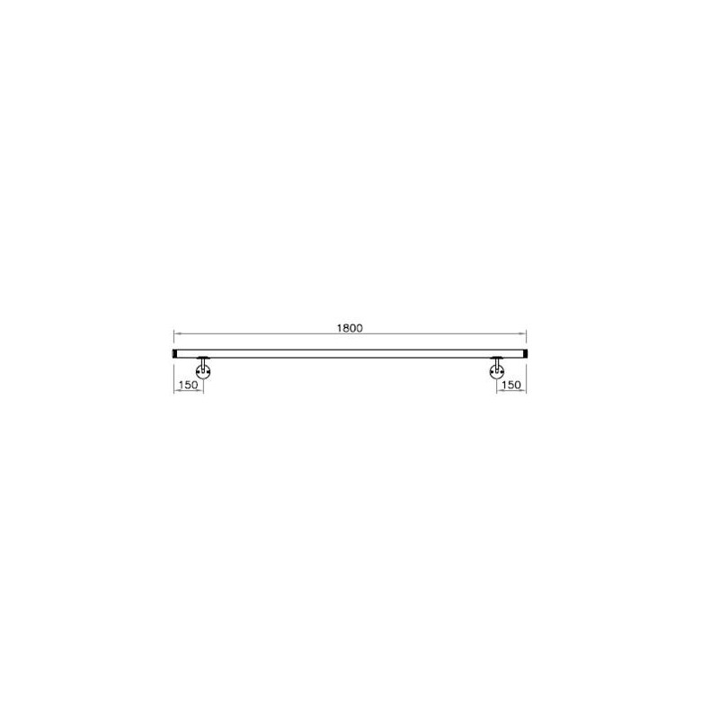Corrimano a misura L1800mm con tubo d. 42,4x2mm aisi 304