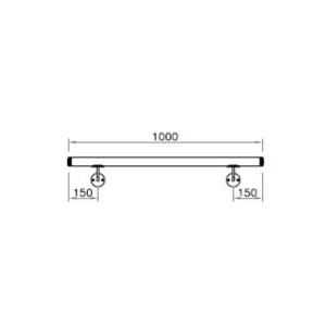 Corrimano a misura L1000mm con tubo d. 48,3x2mm aisi 304