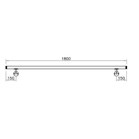 Corrimano a misura L1800mm con tubo d. 48,3x2mm aisi 304