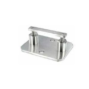 Piastra di ancoraggio rettangolare H28mm per tubo d. 48,3mm aisi 304 