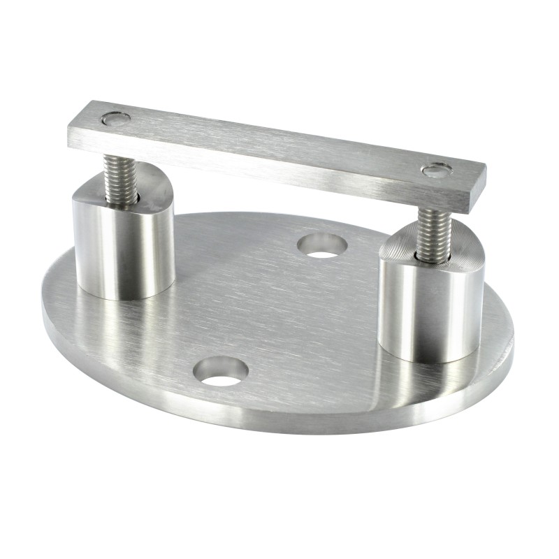Piastra di ancoraggio ovale H28mm per tubo d. 42,4mm aisi 316