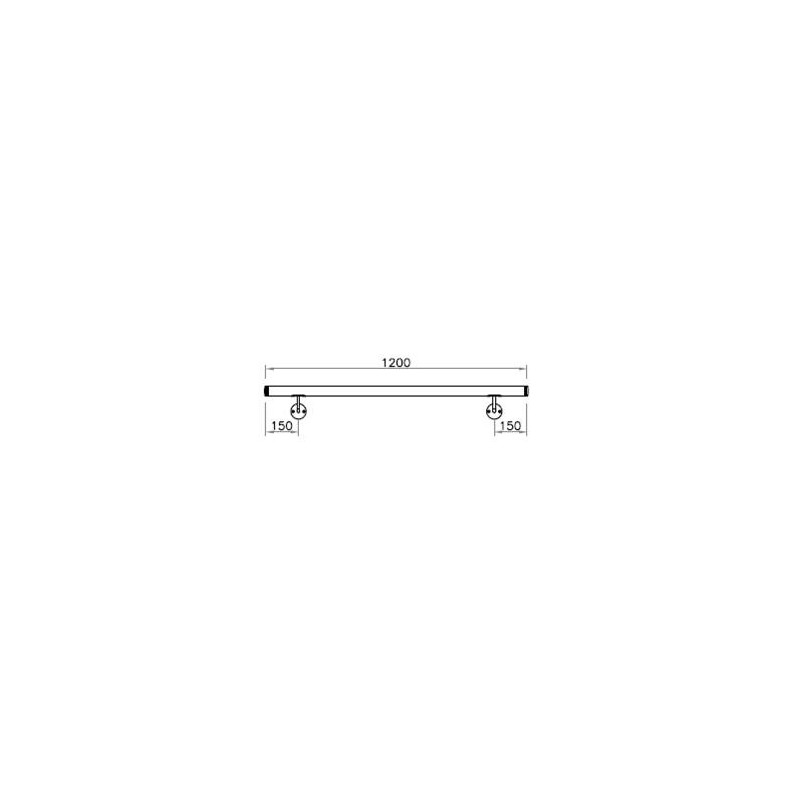 Corrimano a misura L2000mm con tubo d. 42,4x2mm aisi 316