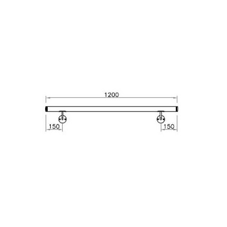 Corrimano a misura L2000mm con tubo d. 42,4x2mm aisi 316