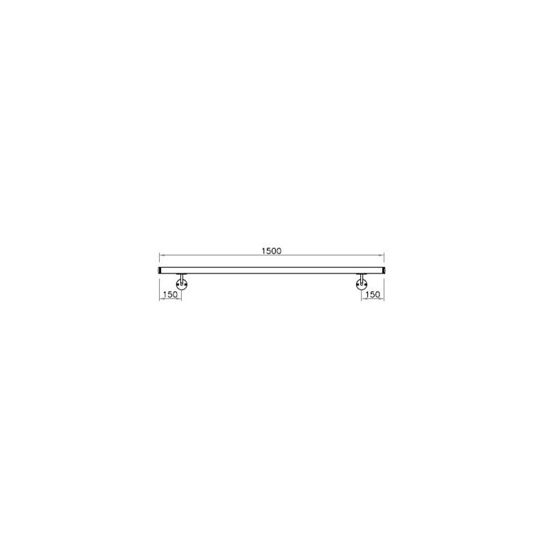 Corrimano a misura L1500mm con tubo d. 42,4x2mm aisi 316