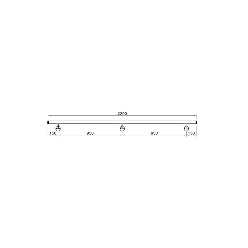 Corrimano a misura L2200mm con tubo d. 42,4x2mm aisi 316