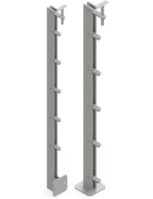 Montanti in doppio piatto 50x6 con supporto corrimano a rientrare