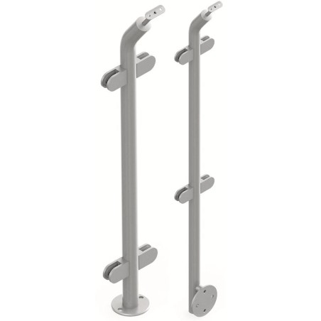 Montante a sezione tonda con corrimano a rientrare