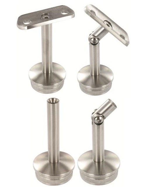 Supporto per fissaggio a muro con perno per corrimano in acciaio inox  