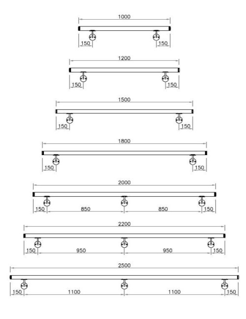 Corrimano completi a misura in acciaio inox 