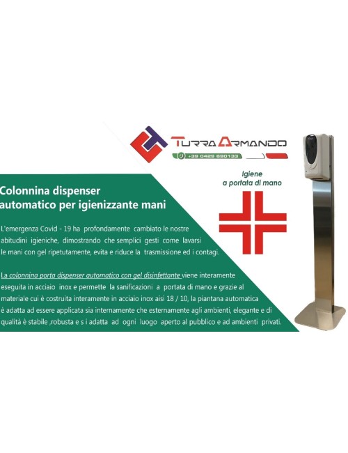 Colonnina dispenser automatico igienizzante mani con fotocellula piantana automatica porta dispenser per gel disinfettante