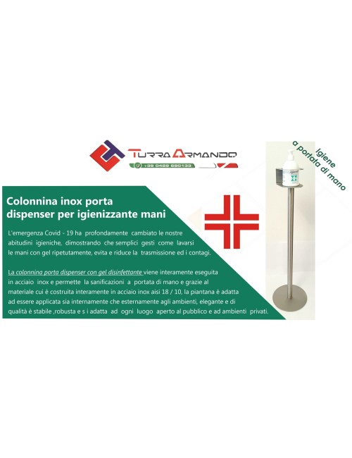 Colonna dispenser porta igienizzante mani colonnina per disinfettante gel