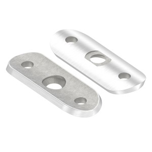 Piastra collegamento tubo Ø33,7 mm AISI 304 satinato