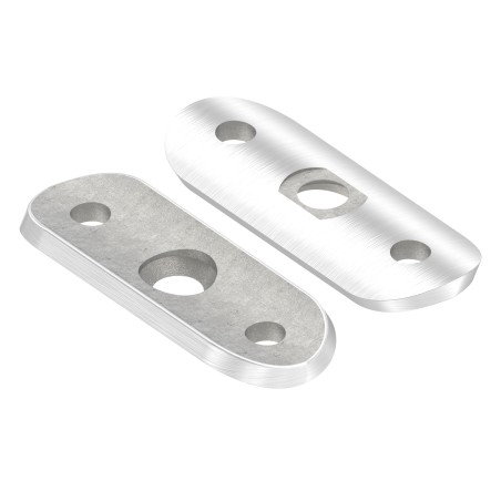 Piastra collegamento tubo Ø33,7 mm AISI 304 satinato