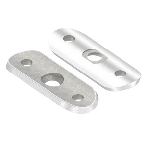 Piastra collegamento tubo Ø33,7 mm AISI 304 satinato