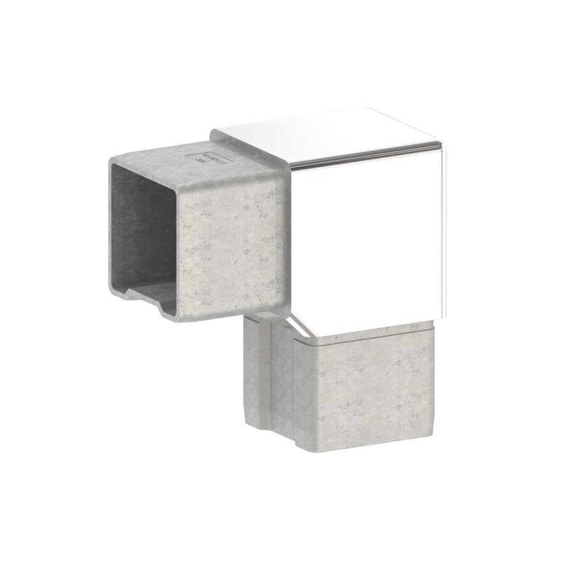 Raccordo angolare 90° per tubo 40x40x2 in AISI 316