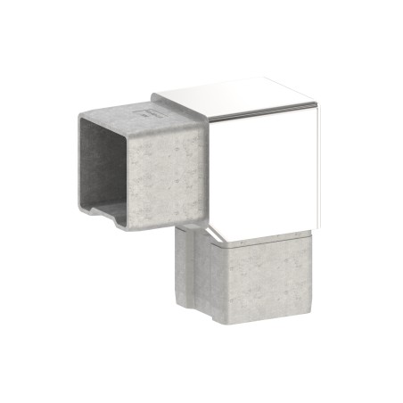 Raccordo angolare 90° per tubo 40x40x2 in AISI 316