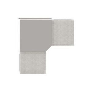 Raccordo angolare 90° per tubo 40x40x2 in AISI 316