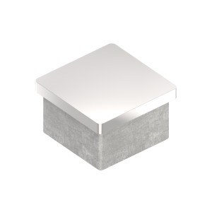 Tappo per tubo 40x40x2 mm AISI 316 lucido