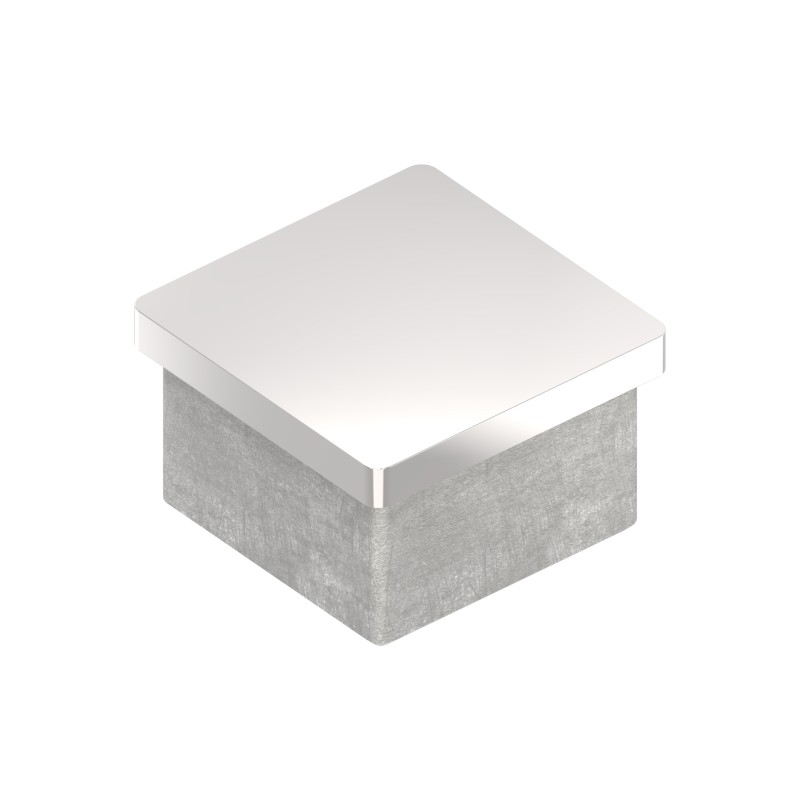 Tappo per tubo 40x40x2 mm AISI 316 lucido