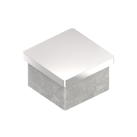 Tappo per tubo 40x40x2 mm AISI 316 lucido