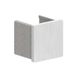 Terminale testa diritta per tubo quadro AISI 304 sat.