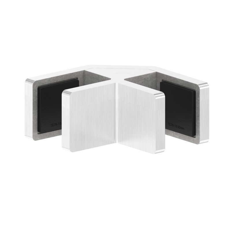 Allineatore vetro 90° AISI 304 satinato per vetro 12,76-13,52mm