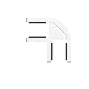 Allineatore vetro 90° AISI 304 satinato per vetro 12,76-13,52mm