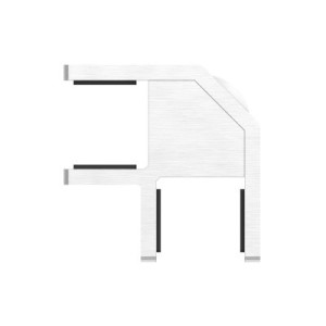Allineatore vetro 90° AISI 304 satinato 20,76-21,52 mm