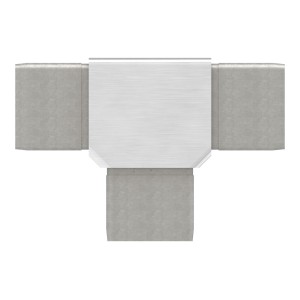 Raccordo a T per tubo quadro 30x30x2 mm AISI 316 sat.