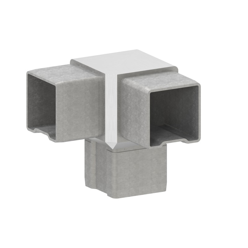 Raccordo a doppia Y per tubo quadro 30x30 AISI 316