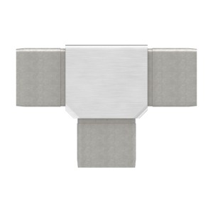 Raccordo a 4 vie tubo quadro 30x30x2 AISI 316 sat.