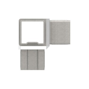 Raccordo a 4 vie tubo quadro 30x30x2 AISI 316 sat.