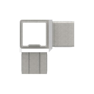 Raccordo a 4 vie tubo quadro 30x30x2 AISI 316 sat.