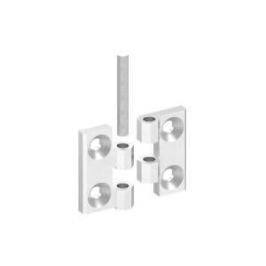 Cerniera 60x60 mm AISI 316 satinato con fori M8