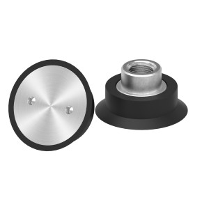 Fermavetro Ø32 mm a filo M8 in AISI 304 satinato