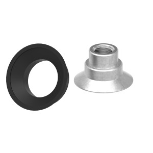 Fermavetro Ø32 mm a filo M8 in AISI 304 satinato