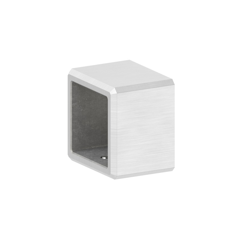 Raccordo tubo quadro 30x30 con attacco a muro AISI 304