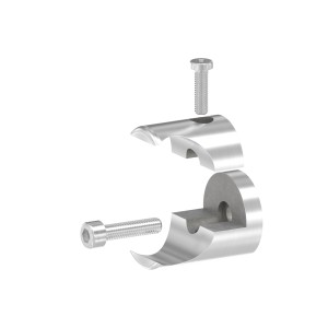 Supporto profilo lamiera tonda foro 26,9 mm AISI 304