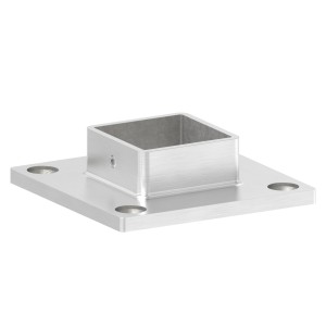 Raccordo tubo quadro 30x30 con attacco muro AISI 316