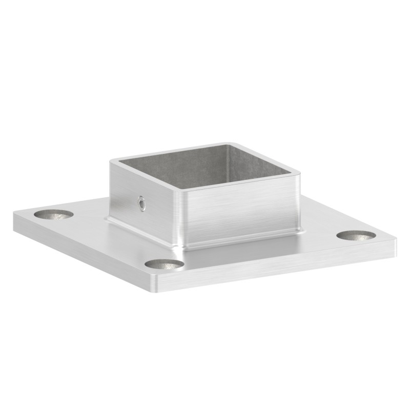 Raccordo per tubo quadro 40x40 con attacco a muro AISI 316
