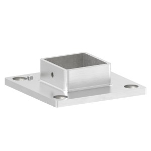Raccordo per tubo quadro 40x40 con attacco a muro AISI 316