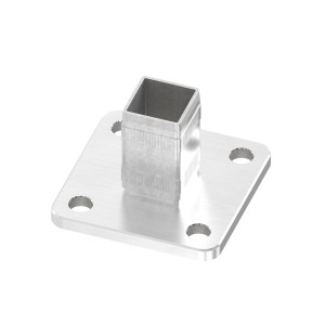 Piastra a pavimento 100x100 da incollare AISI 316 sat.